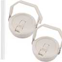 2 Pack 40 oz Tumbler Flip Straw Lid Replacement Fit for 40 oz Stanley Quencher, Leak Proof,Handle On Top,Reusable Tumbler Cover Compatible with 40oz Stanley Quencher (Cream White)