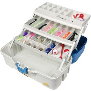 Plano Ready-Set-Fish 3-Tray Tackle Box with Tackle, Aqua Blue/Tan, One Size Plano Ready-Set-Fish 3-Tray Tackle Box with Tackle, Aqua Blue/Tan, One Size