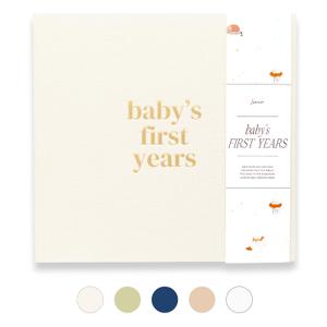 Lamare Baby First Year Book  Baby Memory Book for Girls & Boys - Baby Milestone Book from Pregnancy to Childhood  Cute Baby Book Keepsake Gift (White)