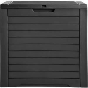 DWVO Louvered Large Deck Box, 31 Gallon Resin Outdoor Storage Box for Patio Furniture, Garden Tools and Pool Supplies, Lockable Lid and Side Handles, Waterproof and UV Resistant, Black