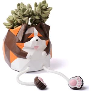 HAUCOZE Dog Statue Planter Succulent Pot Modern Animal Sculpture Home Decor Gift for Living Room Garden Shelf 4.9 Inch