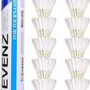 KEVENZ Goose Feather Badminton Shuttlecocks with Great Stability and Durability, High Speed Badminton Birdies (White, 12 Pack)