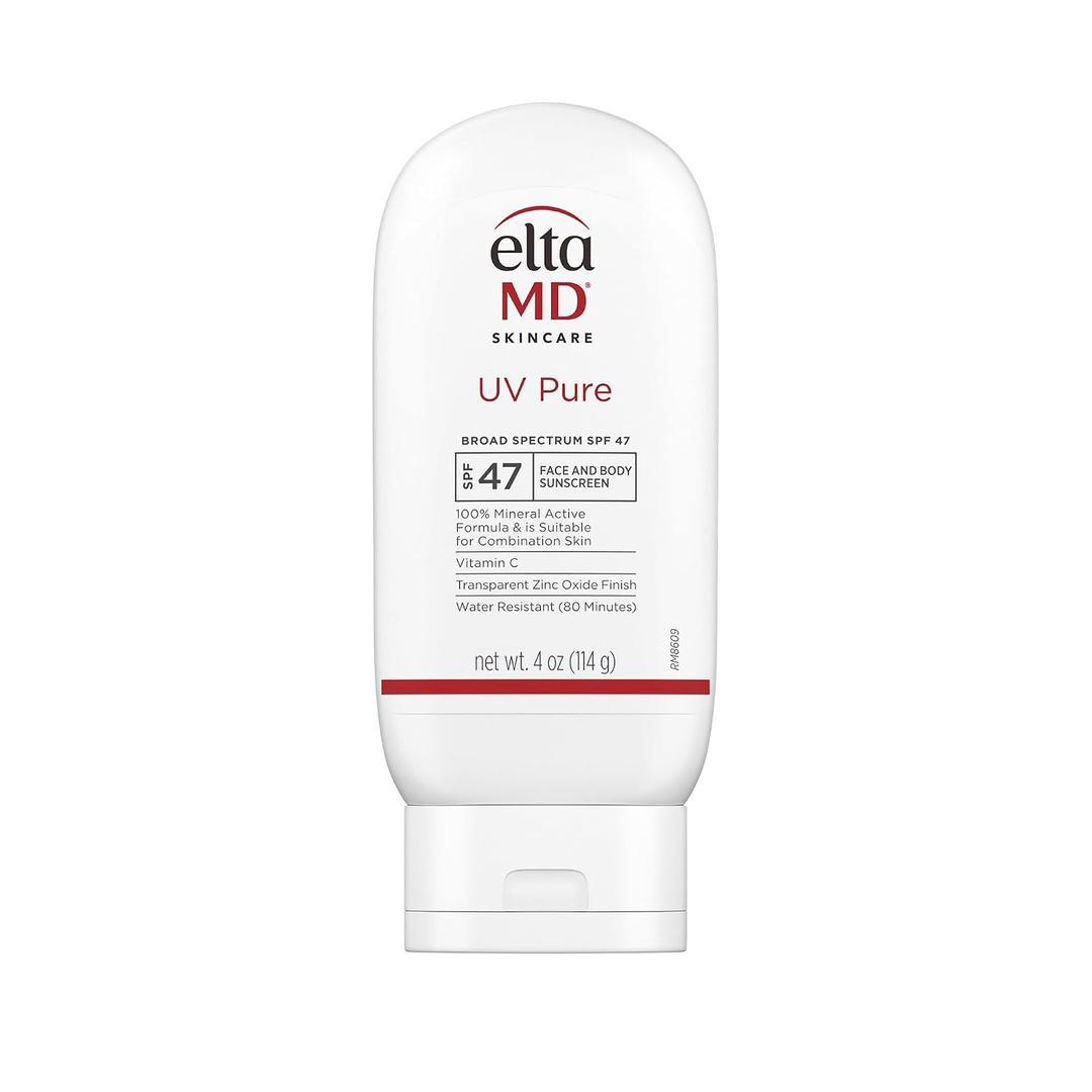 EltaMD UV Pure Face and Body Sunscreen, SPF 47 Mineral Sunscreen for Kids and Adults, Water Resistant Up to 80 Minutes, Oil Free Zinc Oxide Formula