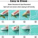 AooHome Fabric Tablecloth, Spill-Proof Water Repellent Table Cover Geometric Design for BBQs, Machine Washable, Heavy Weight, 70 Inch Round, Green