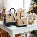 BAGAIL Personalized Initial Tote Bag,Birthday Gifts for Women, Monogrammed Beach Bag for Mom, Teachers, Friends