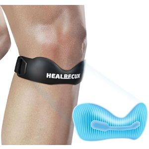 Healrecux Patella Band, Knee Strap Patella Tendon Support for Knee Pain & Tendonitis, Patella Stabilizer Knee Brace for Running, Basketball, Jumpers Knee, Tennis, Volleyball & Squats  Inky 1 Pack