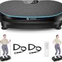 Curved Vibration Plate Exercise Machine, Vibrating Plate 400 lbs Capacity with 9 Auto Modes and 120 Adjustable Speeds, Large LED Display, Touch and Remote Control, Vibration Platform for Home (Black)