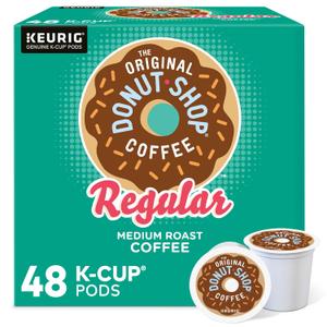 The Original Donut Shop Regular, Single-Serve Keurig K-Cup Pods, Medium Roast Coffee Pods, 48 Count (BB: March 08, 2027)