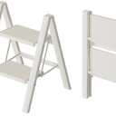 HillhutApex 2 Step Ladder, Lightweight Portable 2 Step Stool with Anti-Slip Wide Pedal, 330lbs Capacity Aluminum Ladder for Household,Office,Library(White)