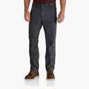 Carhartt Men's Rugged Flex Loose Fit Canvas Double-Front Utility Work Pant, Color: Black, Size: 33x32