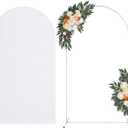 Arch Backdrop Stand with Spandex Arch Cover, 7.3 FT Wedding Balloon Arched Backdrop Stand Square Arch Frame for Birthday Party Bridal Baby Shower Background Ceremony Decoration (White)