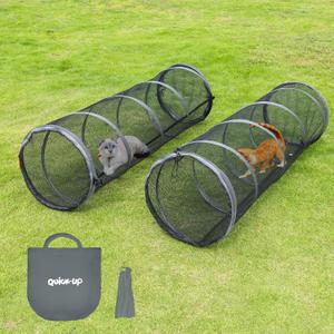 Cat Furniture for Indoor and Outdoor Playpen Portable Cat Tunnels, Kennel Enclosure, Portable Catio for Indoor Cats, Dogs & Small Animals, Easy Connected with Tents or Cubes, 2 Packs, Product size 59"L x 18" W
