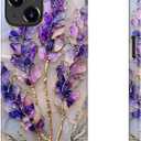 bemal for iPhone 15 Plus Case Cute,Aesthetic Vintage Purple Lavender Girly Shell,Compatible with Magsafe,Trendy Unique Cool Retro Western Protective Slim Silicone Phone Cover for Women Girls