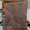 Leather Backpack for Men 15.6" Laptop Backpack 100% Madagascar top-Grain Leather Backpack Brown Medium Size