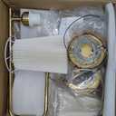 Gold Swing Arm Wall Sconce Set of 2,Plug in Wall Sconces with White Pleated Fabric Shade,Hardwired Wall Light Fixtures with Dimmable Switch for Bedroom Bedside, Living Room, House Reading