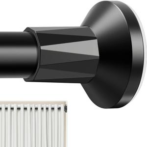 TasticTotes Shower Curtain Rod 30-64 Inch, 1" Diameter Adjustable Spring Tension Rod No Drill Required, Rustproof Stainless Steel, Anti-Slip Bathroom Rod, Black, Matte Finish