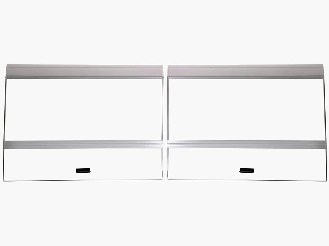 H2Pro 48x18 Glass Canopy 2 Piece Set for 70/75/90/110 Gallon Aquarium Fish Tank (22.68 x 16.93 x 0.16in)