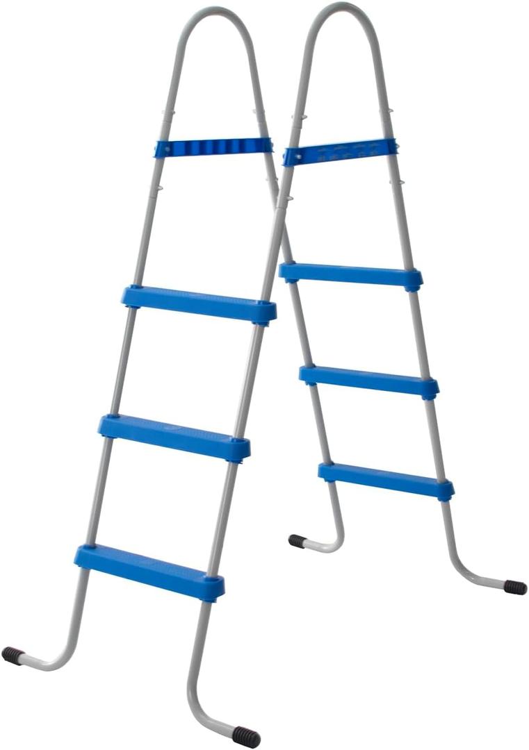 DIMAR GARDEN 3 Step Pool Ladder 43 Inch Heavy Duty Metal Steel Frame Above Ground Swimming Pool Ladder, Blue