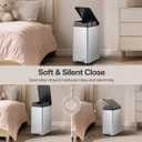 10L Stainless Steel Step Trash Can, Fingerprint-Resistant Pedal Garbage Bin with Soft-Close Lid, Removable Inner Bucket, Non-Slip Base for Home & Office (Sliver)
