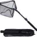 Sougayilang Fishing Net Fish Landing Net, Foldable Collapsible Telescopic Pole with EVA Handle, Durable Nylon Material Mesh, Safe Fish Catching or Releasing