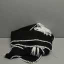 Autumn and winter women's wide sleeved cardigan jacket, scarf decoration button cardigan, woolen jacket (black,Small)