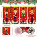 Tiamon 4 Pcs Christmas Nutcracker Flameless Candles Battery Operated LED Candles with Remote Warm Light Flickering Pillar Set for Xmas Holiday Table Decorations