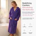 PJGGZ Hooded Bathrobe for Women, Soft Long Towel Robe for Women - Quick Dry yet Warm(Dark Purple,2XL/3XL)