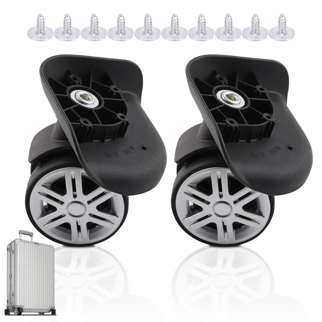 Luggage Suitcase Wheels, 1 Pair Trunk Wheels Luggage Wheel Spare Part Universal Wheel Replacement Suitcase Wheel Repair Replacement Mute Wheels for Luggage Suitcase Trolley