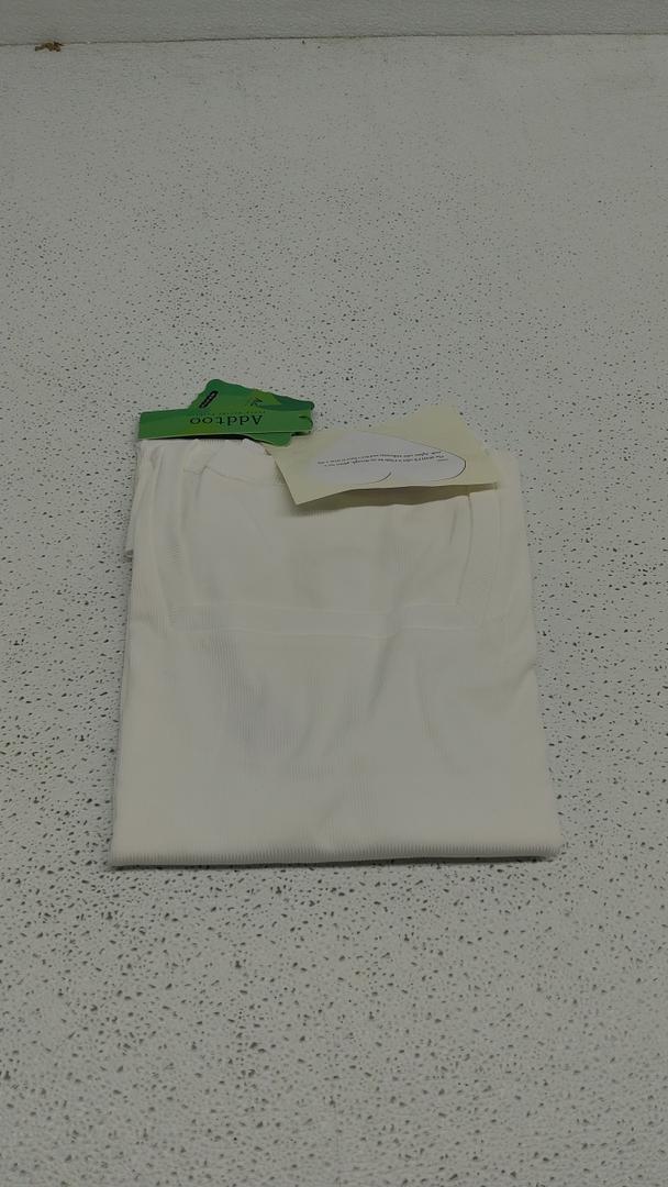 Addtoo Women's 2023 Casual Fall Tunic Long Sleeve Blouse White Square Neck Tops L