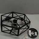XSDeTu Semi Flush Mount Ceiling Light Fixture, Modern Farmhouse 3-Light Black Ceiling Light, Industrial Close to Ceiling Light with Metal Hexagon Cage Ceiling Lamp for Kitchen, Hallway, Bathroom