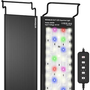 24/7 LED Aquarium Light for 24-30 Inch Plant & Fish Tank, 12-Color & Gradient & Full Spectrum with Auto On/Off, Brightness, Sunrise-Daylight-Moonlight, Extendable Brackets for Freshwater IP68