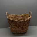 Household Essentials ML-4002 Tall Water Hyacinth Wicker Basket with Handles | Natural, Brown, Natural