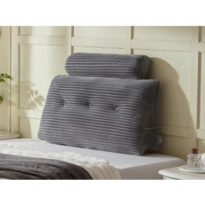 Headboard Wedge Pillow + A Long Neck Roll Pillow Body PillowLarge Headboard Pillow with Removable Cover (Gray, Twin39x8x20 inches)