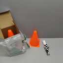 Bedwina Race Car Birthday Party Decorations - (36 Pcs) 12 - 8-Inch Orange Mini Cones for Kids & 24 Black & White Checkered Flags on Sticks - Race Car Themed Birthday Party Decor & Centerpiece Supplies