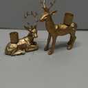 DN DECONATION Reindeer Christmas Decor Candle Holders Set of 2  Gold Deer Taper Candlestick Holders for Holiday Centerpiece Table Decorations, Fireplace Decor, Vintage Home Decor & Wedding