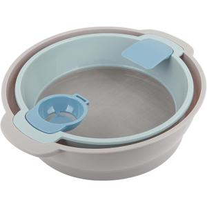 4-in-1 Baking Tools Set, Large Size, Flour Sifter, Egg Separator, Mixing Bowl, Dough Scraper, Multi-purpose Plastic Baking Tools for Making Pastry Biscuit, Space-Saving Bread Baking Tools,14.5