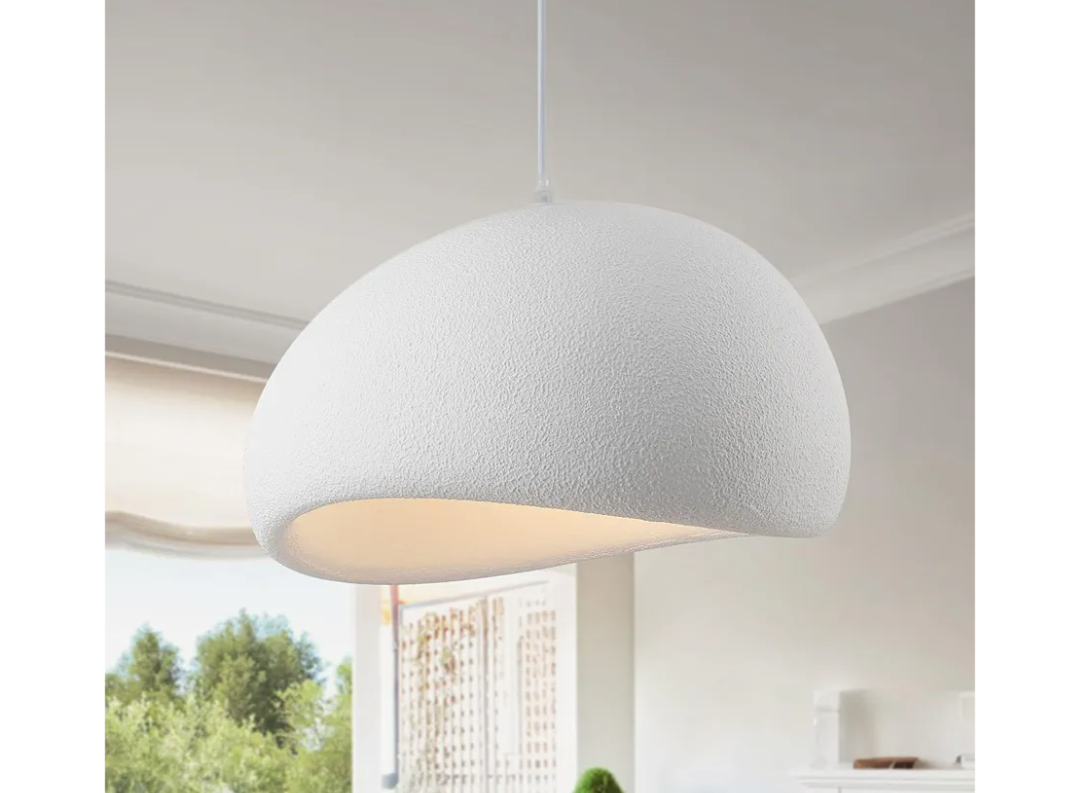 15.7in Wabi Sabi Pendant Lights Kitchen Island Lighting Fixture Ceiling Mount White Modern Japanese Lamp Japandi Chandelier for Dining Living Room Hallway Bedroom Restaurant Hanging Lamp