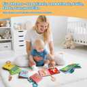 5-Pack Soft Cloth Crinkle Books for Babies 0-3, Washable Non-Toxic Sensory Early Educational Toys, Bath & Learning Cloth Books for Infants