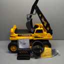 HONEY JOY Ride on Excavator, 6V Battery Powered Ride on Construction Vehicles for Kids, Under Seat Storage, Music, Rotatable Seat, Kids Digger Loader, Bulldozer Ride on Toy, Gift for Boys Girls