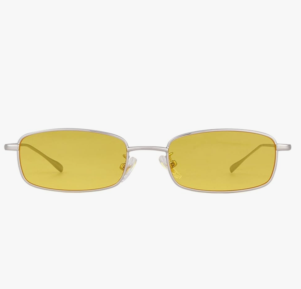 ADE WU Small Narrow Rectangle Sunglasses Womens Mens Retro Y2k 80s 90s UV400 Sunnies