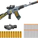 Shell Ejecting Shotgun Foam Blasters Realistic Pellet Soft Bullet Toy Gun Dart Sniper with Scope Rifle Fake Gun Shooting Game for Boys, Girls, Kids, and Adults Birthday Gift Age8-12 (A47-grey)