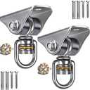 BeneLabel 2 Pack Silent Swing Hanger Heavy Duty Stainless Steel Swing Hook with Swivel Bearing for Hammock Chair, Porch Swing, Yoga Silk, Punching Bag 1000 lbs Capacity