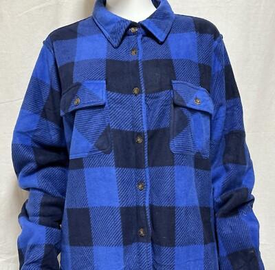 ThCreasa Womens Sherpa Fleece Lined Flannel Shirt Jacket Warm Button Up Plaid Shirt Jac (Sherpa Fleece Throughout),S