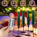 Baquler 4 Sets Flameless Christmas Tree Taper Candles with Holders Remote Control 9.7 LED Taper Candles Battery Operated Candlesticks with 3D Flickering Flame for Holiday Window Fireplace Decor