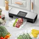 SPACEKEY Vacuum Sealer Machine, 85Kpa Food Vacuum Machine, Food Vacuum Sealer with Bag Roll Storage Space, Dry&Moist Modes, Pulse Function, Built in Cutter, Bag Roll included, Silver