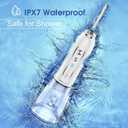 H2ofloss Water Dental Flosser Portable Dental Oral Irrigator with 5 Modes, 6 Replaceable Jet Tips, Rechargeable IPX7 Waterproof Teeth Cleaner for Home and Travel -300ml Detachable Reservoir (HF-6)