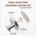 MOTAIPEAK Suction Cup Hooks for Shower,Upgraded Strong Suction Hooks for Inside Shower,Removable Towel Hooks for Bathroom, Glass, Window, Tile,Waterproof & Reusable, No Drilling,Silver (2 Pack)
