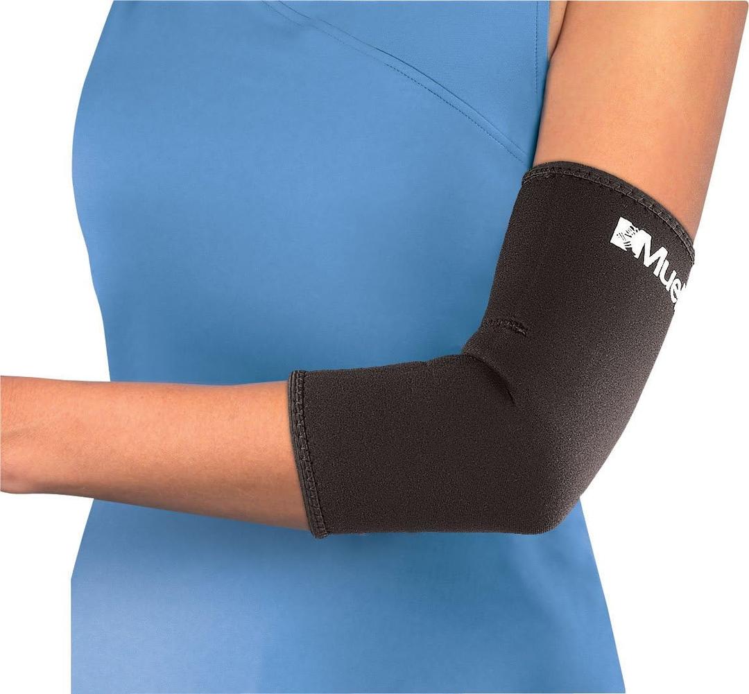 MUELLER Sports Medicine Elbow Compression Sleeve, Elbow Brace for Pain Relief for Men and Women, For Tennis, Golf, Painting, Factory-Line Work, and More, Black, X-Large