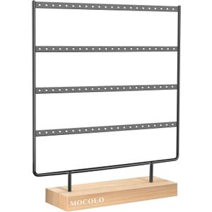 Earring Holder Stand, Earring Organizer Display Holder Stand for Hanging Earrings(88 Holes & 4 Layers) (Black)