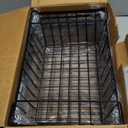 Kitchen Wire Baskets Farmhouse Decor Metal Food Storage Organizer, Household Refrigerator Bin with Built-in Handles for Cabinets,Pantry Set of 4 (Black)